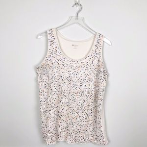 Stylus Sleeveless Sequin Tank Top Cream XL Tall